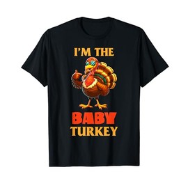 Baby Turkey With Sunglasses Thanksgiving Party PJ T-Shirt