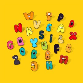 Broche de esmalte con letras del alfabeto para mochilas, chaquetas, sombreros, joyas, accesorios de bricolaje