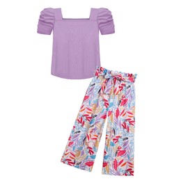 Arshiner Teen Girls 2 Pieces Outfits Kids Square Neck Puff Sleeve Tops and Pants Set with Pockets 6-14 Years