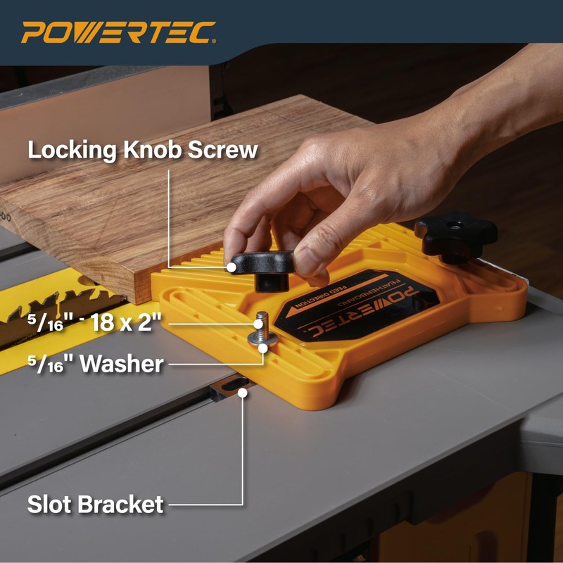 POWERTEC Universal Tandem Featherboards for Table Saw, Router Table, Router