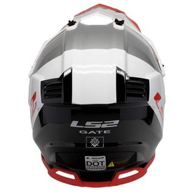 LS2 Gate Launch Youth Off-Road Motorcycle Helmet - White/Red/Black / Medium