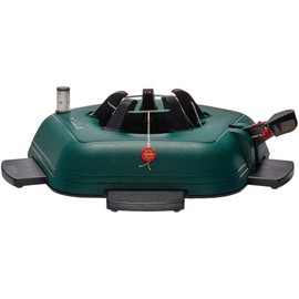 Krinner Christmas Tree Genie Large - Green Tree Stand - Original Single Cable Operation, Holds up to 8 ft Live Trees - Foot Pedal Setup & Water Reservoir with Level Indicator