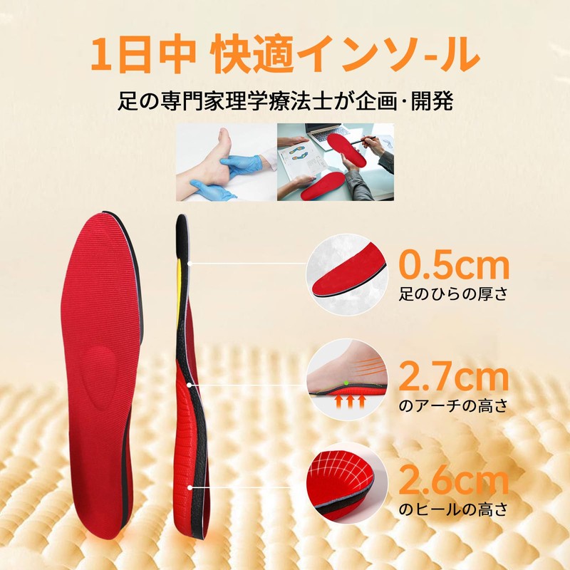 Solemacher Insole (Arch & Bone Massage Pad) 5 Layer Construction,