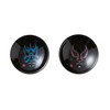 (Temperature Design) Round Pottery Warmth Kabuki® Black Flat Cup Set,