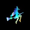 Witch Silhouette Vinyl Decal Notebook Car Laptop 5.5" x 5.5"