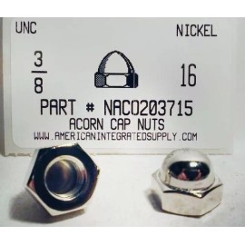 AMERICANINTEGRATEDSUPPLY.COM 3/8-16 Acorn Cap Nuts Zinc Alloy Nickel Plated (10)