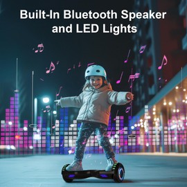 6.5" Adult Scooter, LED Lights & APP & Music Speaker, Long Battery Life, Gifts for Kids & Adults & Girls & Boys, for All Ages