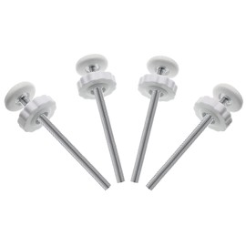 4Pcs Universal Baby Gate Threaded Spindle Rod, M8 (8mm) Replacement Bolt Part for Pet Pressure Mounted Safety Gates, Extra Long Baby Tension Gate Extender (White)