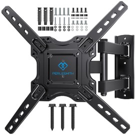 PERLESMITH Full Motion TV Wall Mount for Most 26-60 inch Flat Curved OLED 4K TVs up to 77lbs, Wall Mount TV Bracket with Swivel & Extension Arm, Tilt, Leveling, Max VESA 400x400mm, PSMFK12