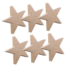 CORHAD 6Pcs Unfinished Wooden Stars for Crafts Blank Star Ornaments for Home Decoration DIY Projects Christmas Tree and Safe Material for Painting and Personalization
