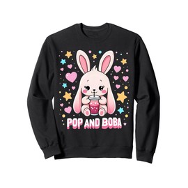 Powered by K-pop and Boba Kpop Merch Merchandise Sweatshirt