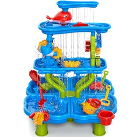 EPPO Kids Water Table for Toddlers 3-5,4 -Tier Water Play Table Summer Toys,Sand and Water Table Beach Outdoor Indoor Toys