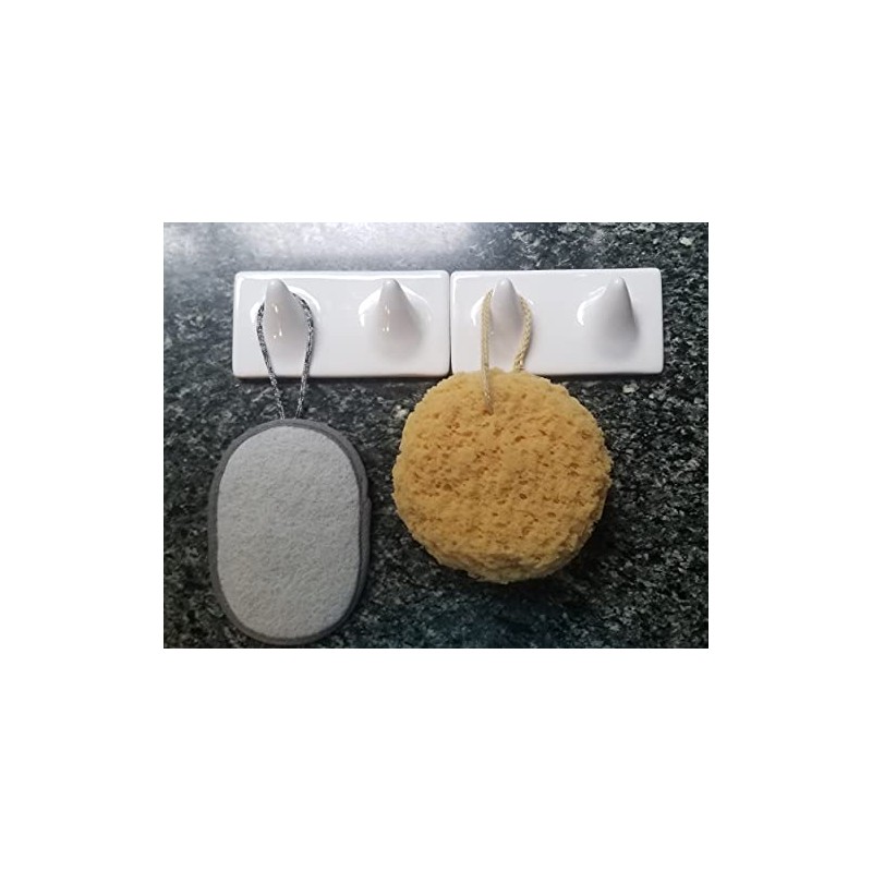 Ceramic Double Wash Cloth Hook Tile Niche Shelf