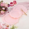 COLOSUS COLOSUS Disposable Pink Party Plastic Plates Set, 60 Pack