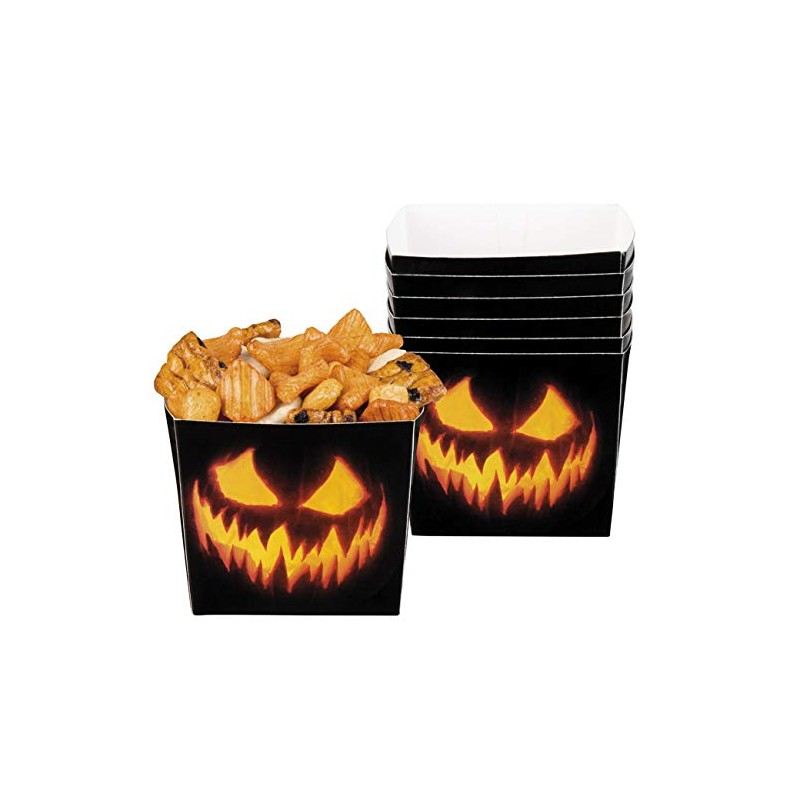 Boland 10134183 6 Bowls Scary Pumpkin, Black/Orange