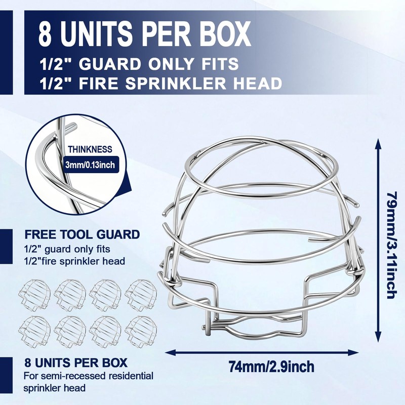 Shimeyao 8 Pack Fire Sprinkler Head Guard Cage Fire Head