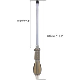 Utoolmart Flat-Head Demolition Screwdriver with Striking Cap 8 Inch Slotted Impact Screwdriver Keystone Magnetic Tip Driver 1Pcs