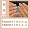 French Tip Press on Nails Medium Short Almond False Fake