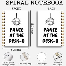 Guymn Funny Notebooks for Work, Work Journal Notebook for Women Men Coworkers, Funny Office Supplies, Mental Health Office Decor, Panic at the Desk-O Hardcover Spiral Notebooks 5.5x8.3 Inch