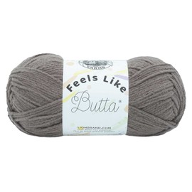 Lion Brand Yarn Feels Like Butta Yarn Cocoa 215-125 (3-Skein) Same Dyelot Worsted Medium #4 Soft 100% Polyester with Knitting Project Bag