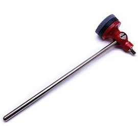 TUOREN Stainless Steel Shaft Bass Drum Beater Pedal Hammer Felt Beater Head Percussion Instrument Parts (Red)