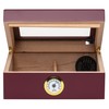 Quality Importers Desktop Humidor, Capri, with Tempered Glasstop, Cedar Divider,