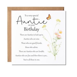 Auntie Birthday Card | Birthday Card For Auntie With Nice Words | Special Auntie Birthday Card | P134