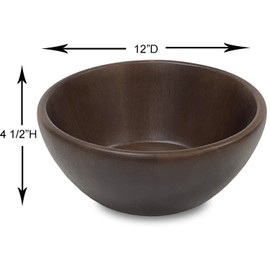 Woodard & Charles 12" Wood Salad Serving Bowl with Salad Hands, 3 Piece Set