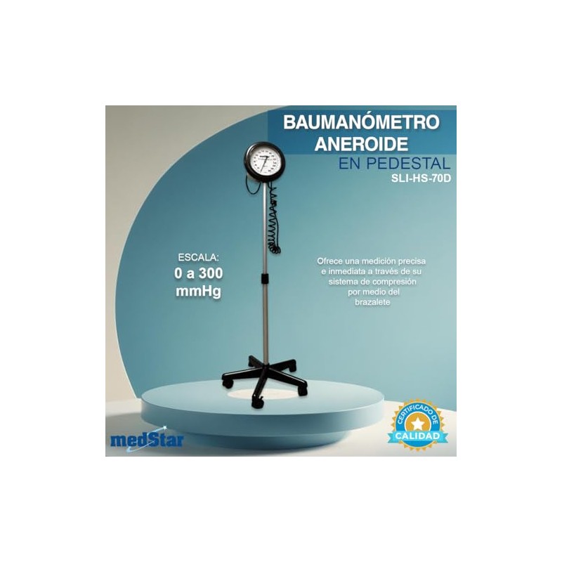 MEDSTAR | Baumanómetro Aneroide de Pedestal con Altura Ajustable