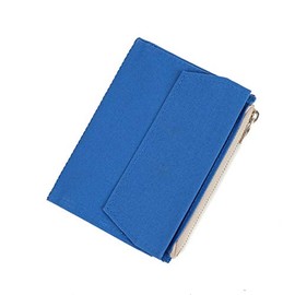 Moterm Canvas Zipper Pocket for Travelers Notebook, 1 Insert Pouch Refill for TN Accessories Card Holder Storage Bag File Folder Stationery (Passport Size,Deep Blue)