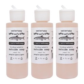 troutcreeksoaps Biodegradable Outside Soap (3 Pack) for Fishing & Hiking. Waterway Safe, Fragrance Free Formula. Made in The USA