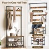 YATINEY Hall Tree, Coat Rack with Shoe Bench, 4-in-1 Entryway