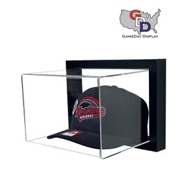 Framed Acrylic Wall Mount Hat Display Case UV Protecting Secure Mount