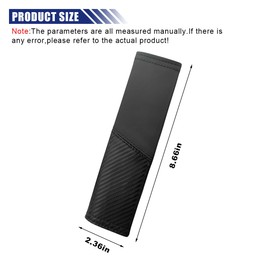 KITUREK 2PCS Car Seat Belt Cover, Carbon Fiber Safety Car Seat Belt Cover, Breathable Leather Soft Shoulder Strap Cover for Car Truck SUV, Harness Pads for Neck and Shoulder Protection (Black)