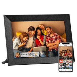 HIYAA WLAN Digital Picture Frame, 10.1 Inch Electronic Digital Picture Frame, Built-in 32 GB Memory, 1280 x 800 IPS LCD Touch Screen, Easy Sharing of Photos and Videos via Frameo App