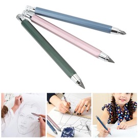 lvifloae 3 Mechanical Carpenter's Pencils, 5.6mm Marking Tool Marker Set with Built-in Sharpener for Construction and Woodworking Pencils (Blue Pink Green)