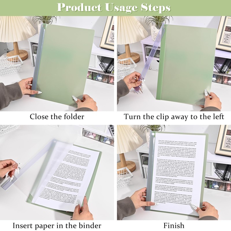 BAYTORY 5Pcs Clear Report Covers with Swing Clip, Plastic Folders