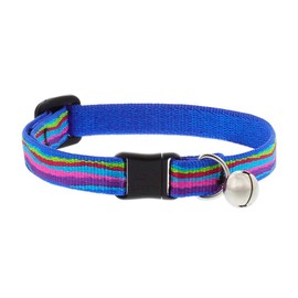 Breakaway Cat Collar with bell by Lupine 1/2" wide Ripple Creek design adjusts 8-12"