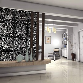 Kernorv Hanging Room Divider Made of Environmentally PVC, 24 PCS Partitions Panel Screen for Decorating Bedroom, Dining, Study and Sitting-Room, Hotel, Bar and Restaurant