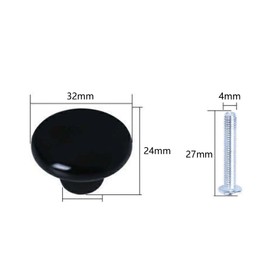 Yesmin 4 Pcs Colored Ceramic Drawer Handles,Cute Cabinet Handles,Wardrobe Door Single Hole Handles,Bedroom,Living Room,Kitchen Furniture-Orange