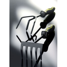 Xclou Kleingrubber 3 Formgerechter TPR Handle Garden Tool Cultivator, Green/Black, 17 x 7 x 5 cm, 341603