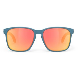 [RUDYPROJECT] SP824064-0000 Sunglasses, Light Flow A, Teal Matte/Multi Laser Orange, Lens Width: 2.2 inches (57 mm)