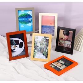 6x4 Red Picture Frame - 2 Pack Rustic Farmhouse Wooden Frame - No Mat Photo Frame Wall Gallery Photo Frame for Table Top and Wall Display (Red, 4x6 Inch)