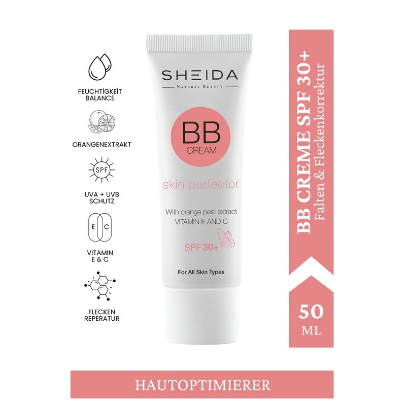SHEIDA BB Creme, Tinted Day Cream with SPF 30+, 24h