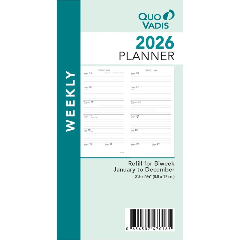 Quo Vadis 2026 Refill for Biweek - Weekly Planner -