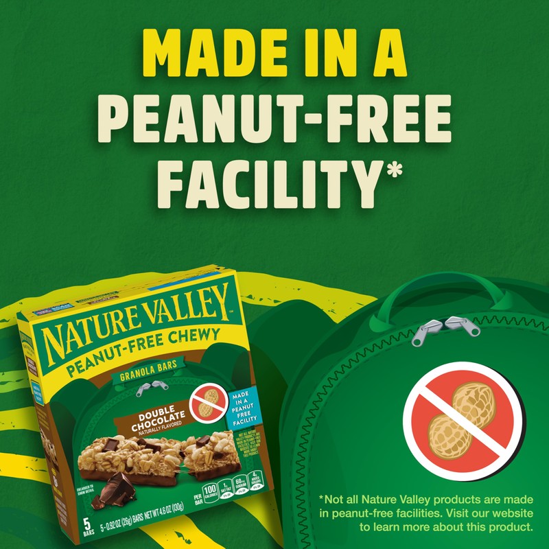 Nature Valley Peanut-Free Chewy Granola Bars, Double Chocolate, Made in