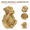 HOMSFOU Resin Three Wise Monkeys Figurine Speak No Evil Monkey