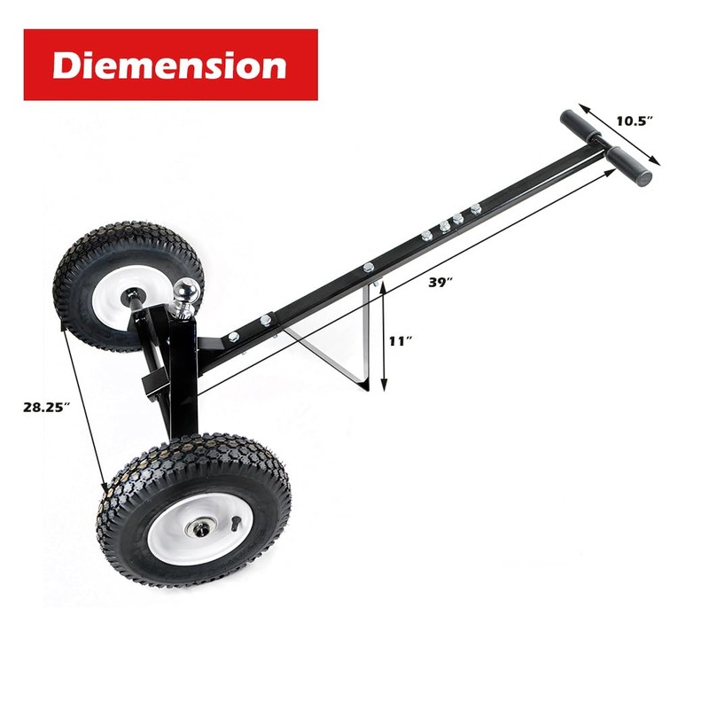 Fouwick 650LBS Capacity Trailer Dolly, 1-7/8” Hitch Ball with 12”