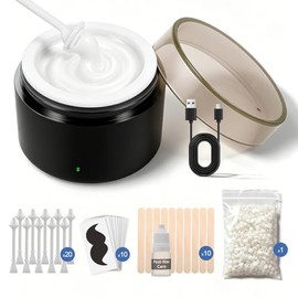 Kit de cera nasal para hombre y nariz con cuentas de cera de 3.53 oz, 20 varillas, mini calentador de cera, mini kit de cera, calor rápido, temperatur