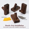 TURDORIA 4-Pack Wood Wall Hooks for Hanging - Decorative Mounted